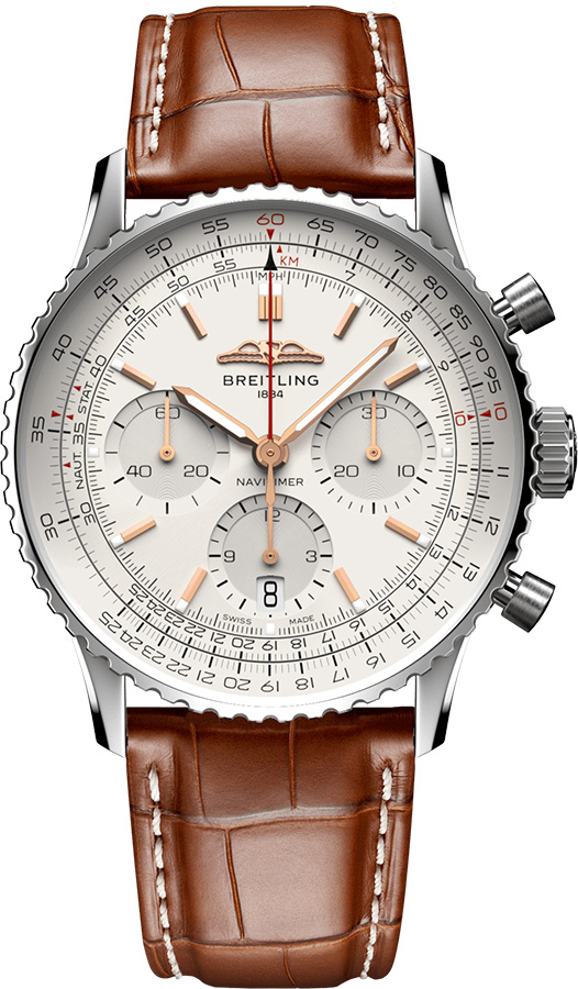 Breitling Navitimer Self Winding Automatic Silver Mens Watch AB0139211G1P1 