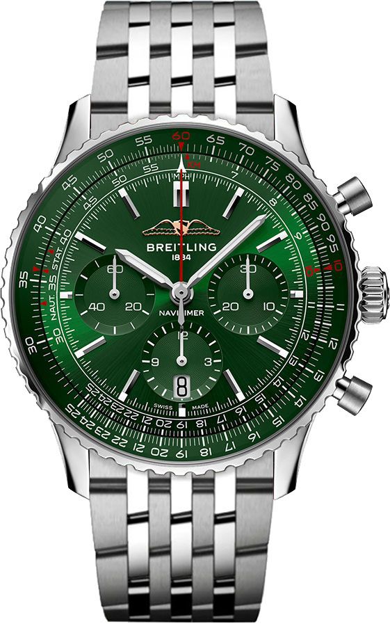 Breitling Navitimer Self Winding Automatic Green Mens Watch AB01382B1L1A1 