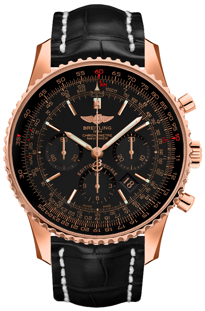Breitling Navitimer Self winding Automatic Black Mens Watch RB01271A-BG07-760P 