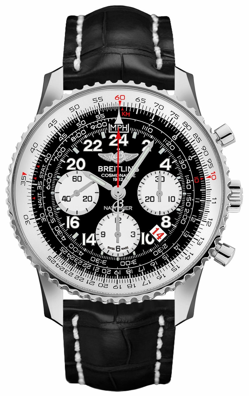 Breitling Navitimer Manual Winding Black Mens Watch AB021012-BB59-744P 