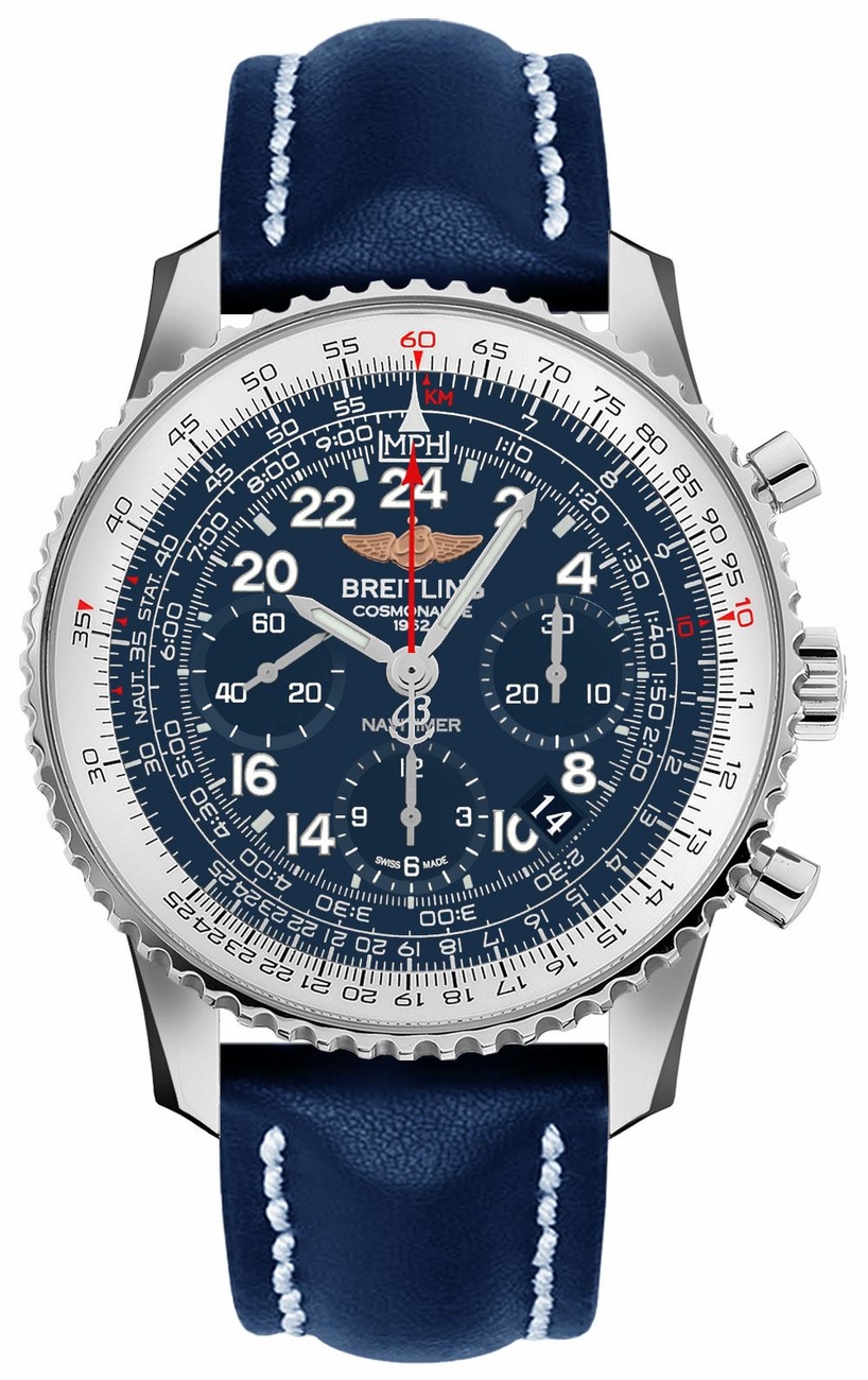 Breitling Navitimer Manual Winding Blue Mens Watch AB0210B4-C917-105X 