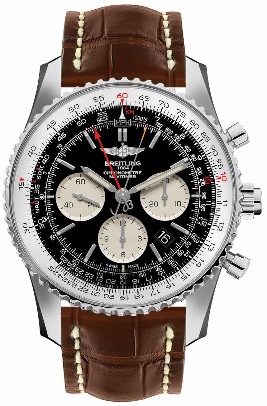 Breitling Navitimer Self winding Automatic Chronometer Black Mens Watch AB031021-BF77-757P 