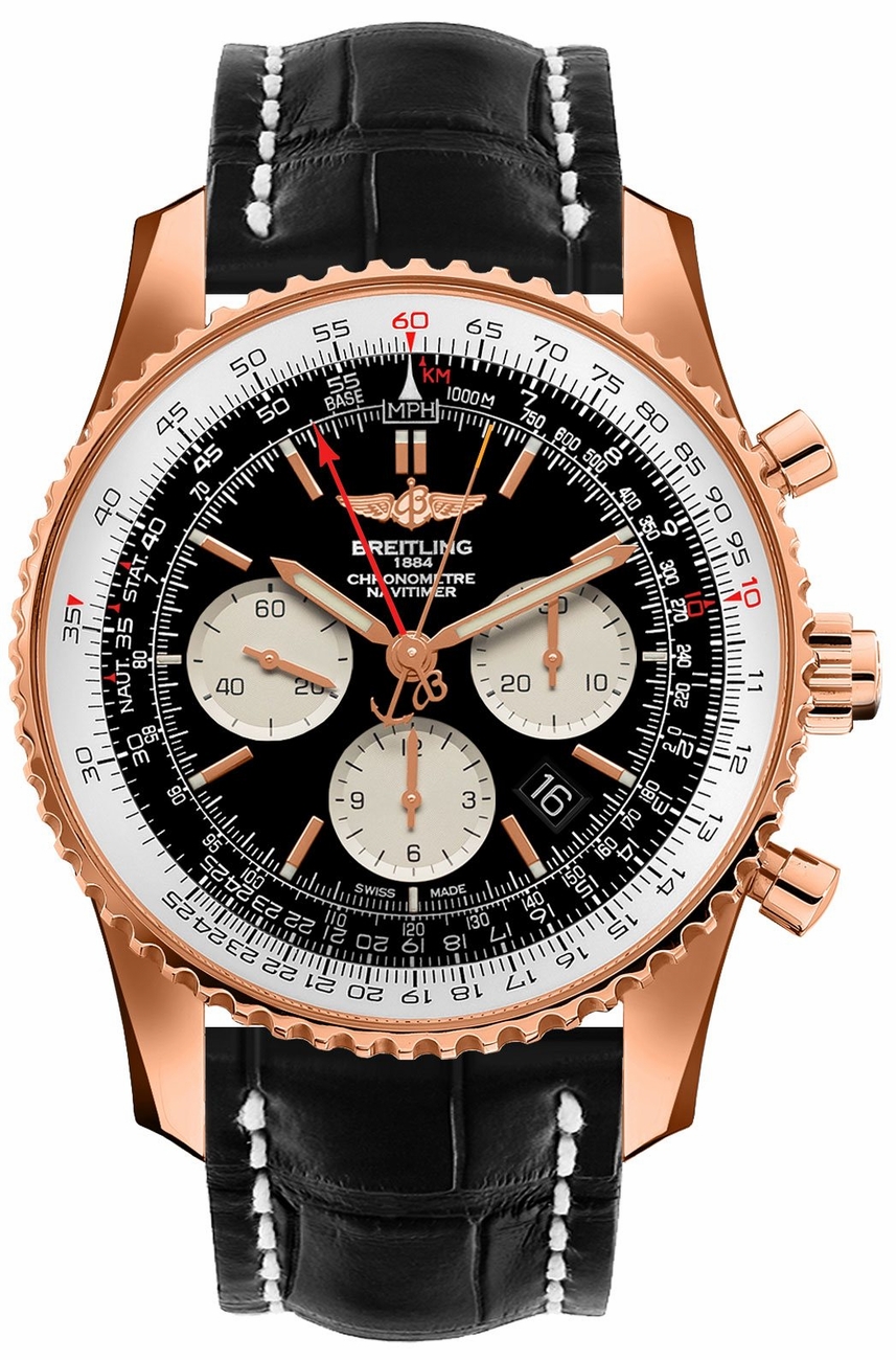 Breitling Navitimer Self winding Automatic Chronometer Black Mens Watch RB031121-BG11-760P 