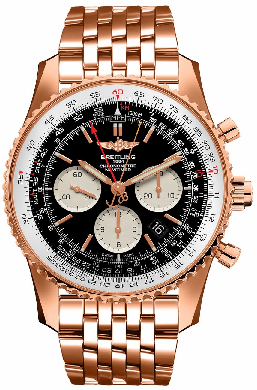 Breitling Navitimer Self winding Automatic Chronometer Black Mens Watch RB031121-BG11-443R 