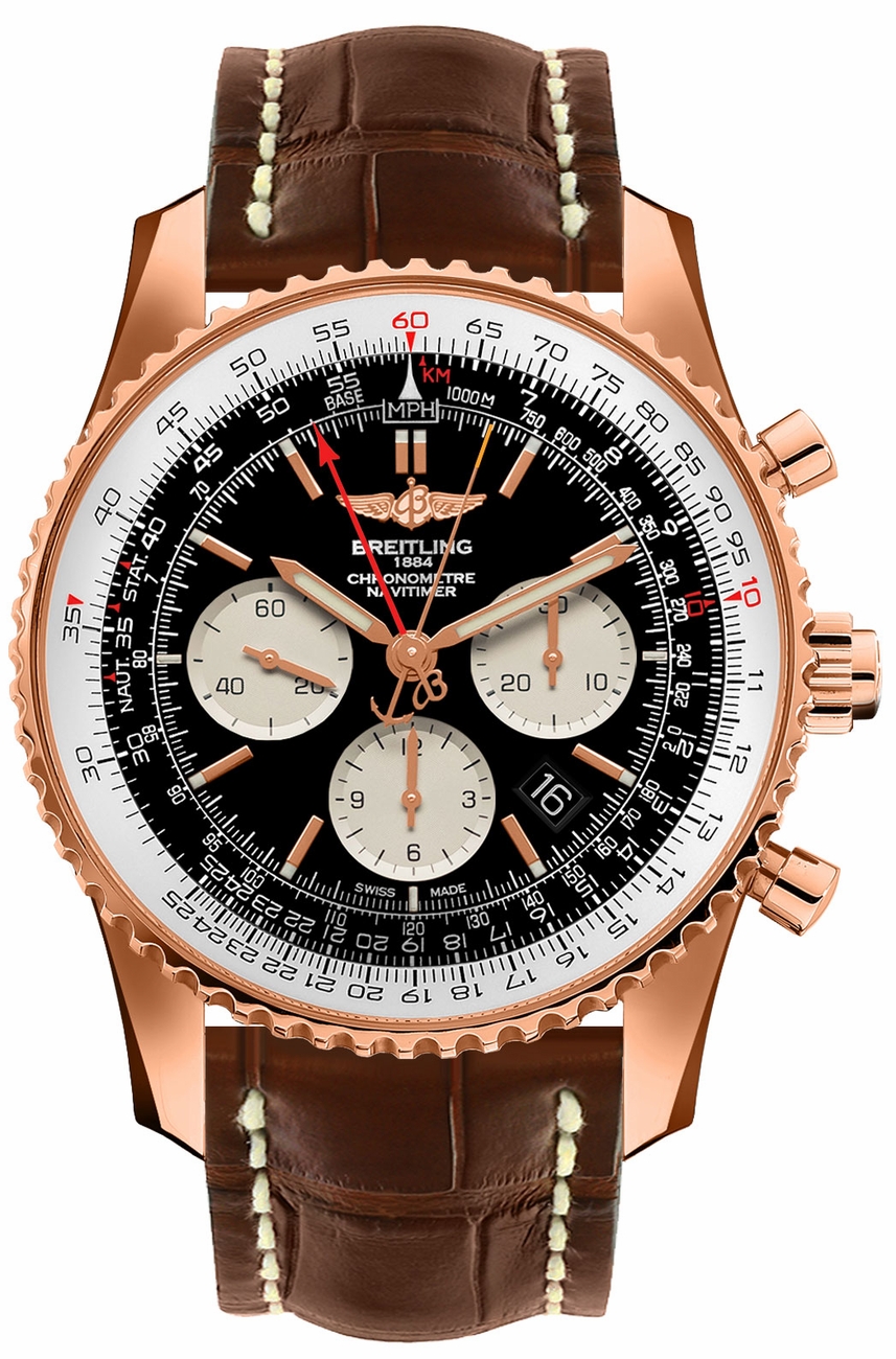 Breitling Navitimer Self winding Automatic Chronometer Black Mens Watch RB031121-BG11-756P 