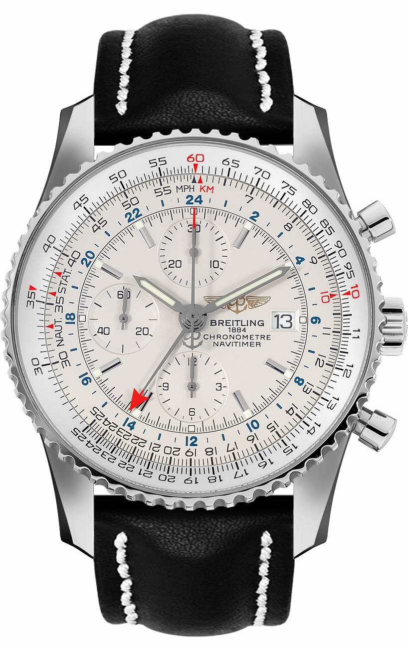 Breitling Navitimer Self winding Automatic Chronometer Silver Mens Watch A2432212-G571-442X 