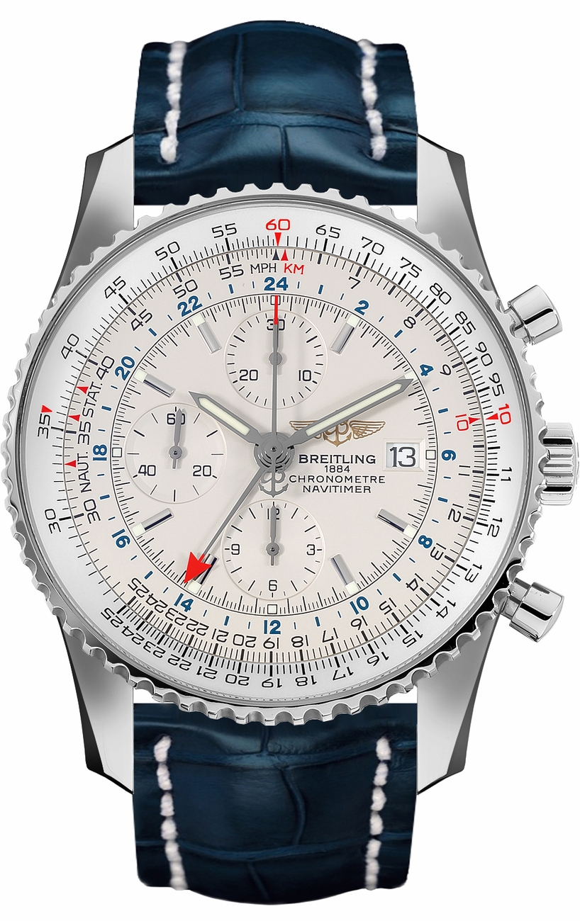 Breitling Navitimer Self winding Automatic Chronometer Silver Mens Watch A2432212-G571-746P 
