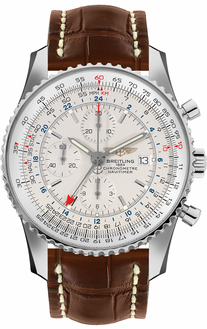 Breitling Navitimer Self winding Automatic Chronometer Silver Mens Watch A2432212-G571-757P 