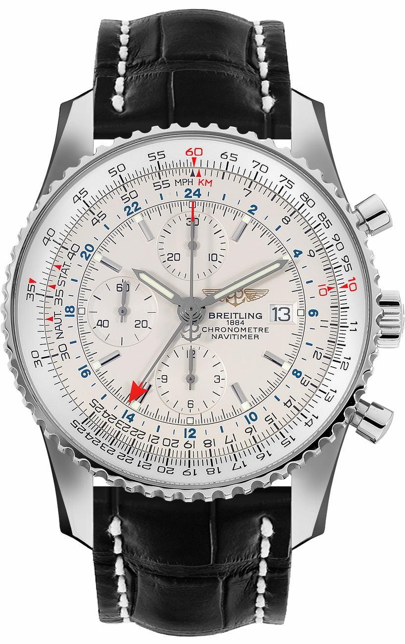 Breitling Navitimer Self winding Automatic Chronometer Silver Mens Watch A2432212-G571-761P 