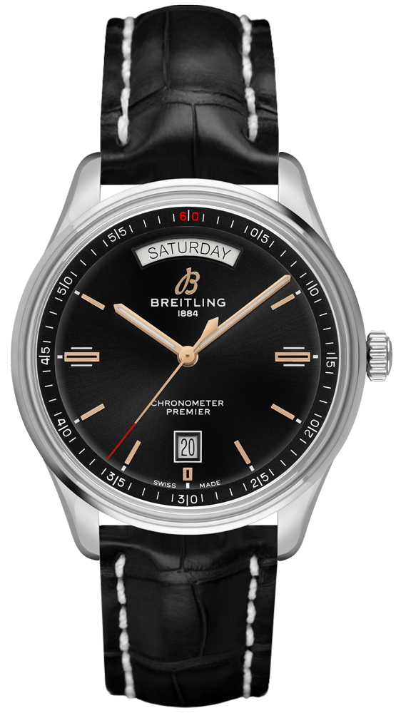 Breitling Premier Self winding Automatic Chronometer Black Watch A45340241B1P1 