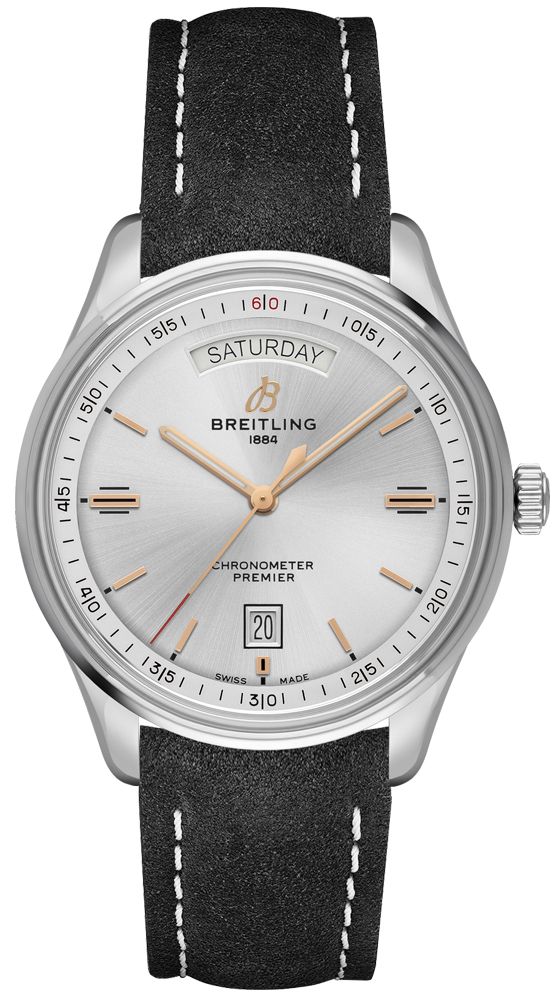 Breitling Premier Self winding Automatic Silver Mens Watch A45340211G1X2 
