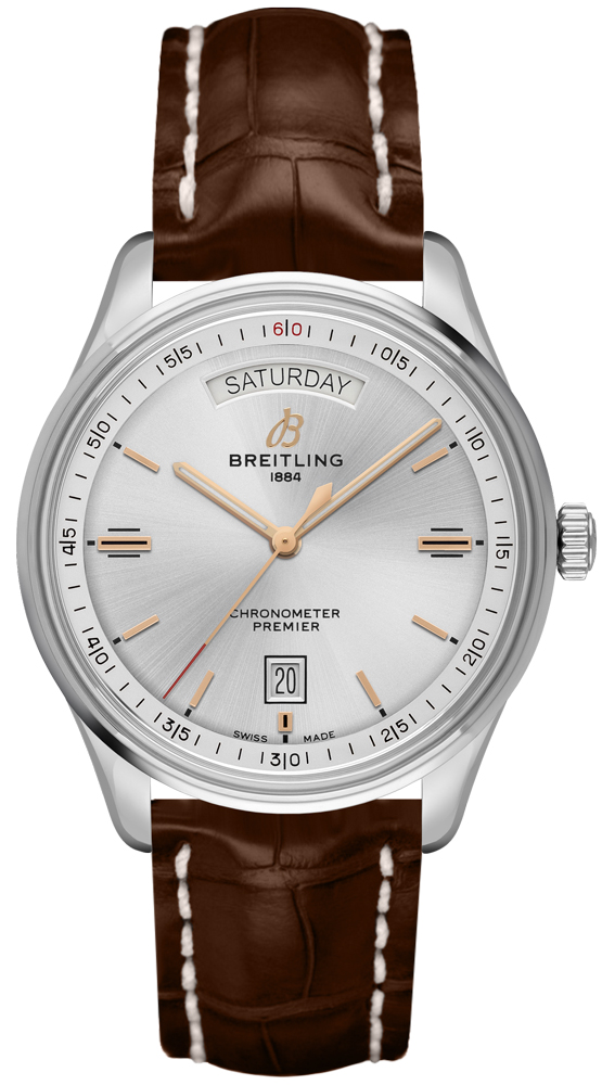 Breitling Premier Self winding Automatic Silver Mens Watch A45340211G1P1 