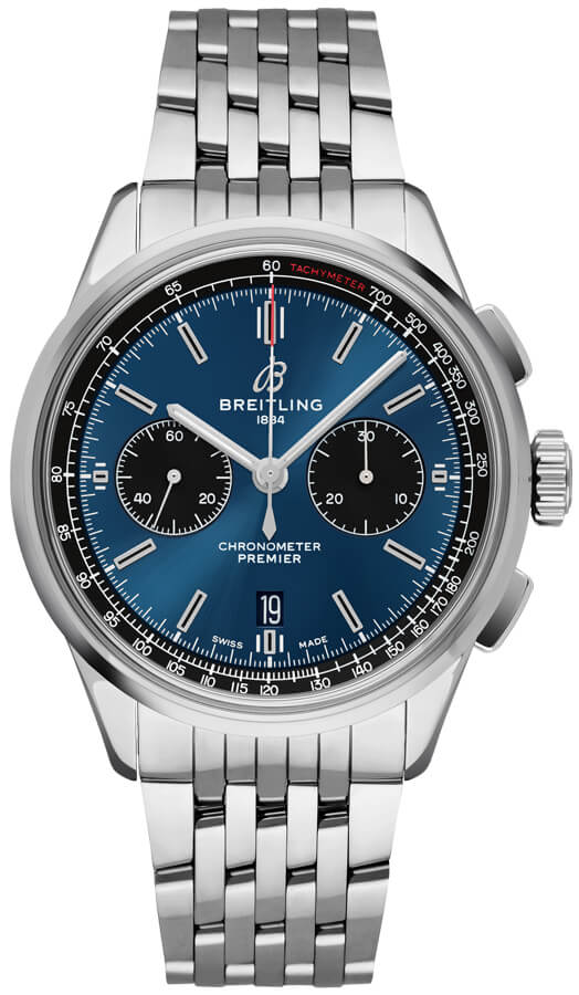 Breitling Premier Self winding Automatic Chronometer Blue Mens Watch AB0118221C1A1 