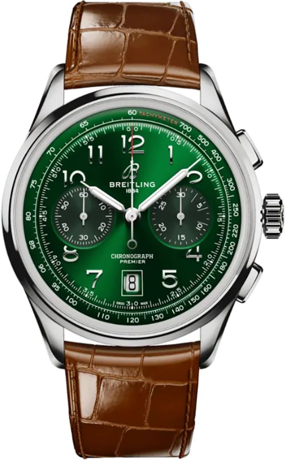 Breitling Premier Self Winding Automatic Green Mens Watch AB0145371L1P1 