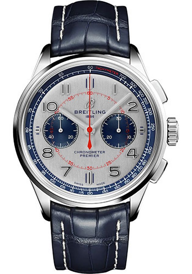 Breitling Premier Self winding Automatic Silver Mens Watch AB0118A71G1P2 