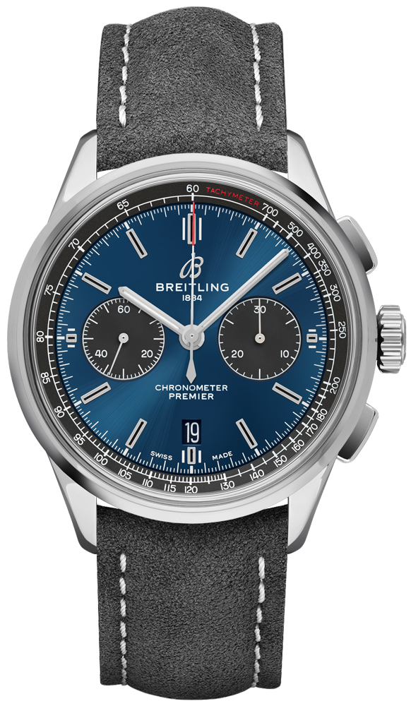 Breitling Premier Self winding Automatic Blue Mens Watch AB0118A61C1X4 