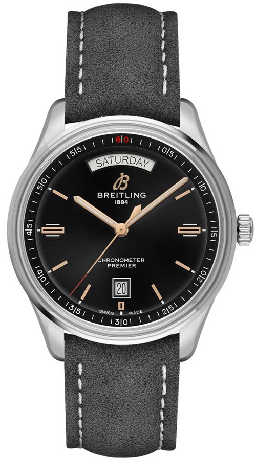 Breitling Premier Self winding Automatic Chronometer Black Mens Watch A45340241B1X1 