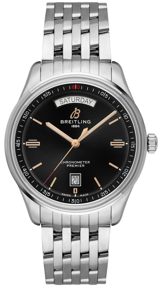 Breitling Premier Self winding Automatic Chronometer Black Mens Watch A45340241B1A1 