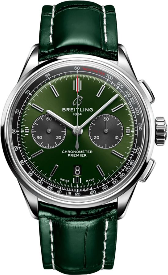 Breitling Premier Self Winding Automatic Green Mens Watch AB0118221L1P2 