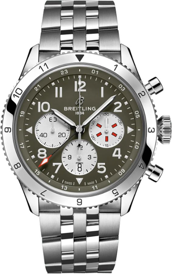 Breitling Navitimer Aviator 8 Self winding Automatic Green Mens Watch AB04452A1L1A1 