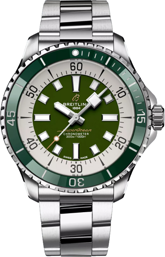 Breitling Superocean Self Winding Automatic Green Mens Watch A17376A31L1A1 