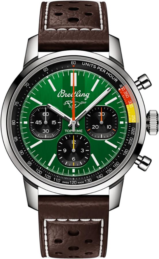 Breitling Top Time Self Winding Automatic Green Mens Watch AB01762A1L1X1 