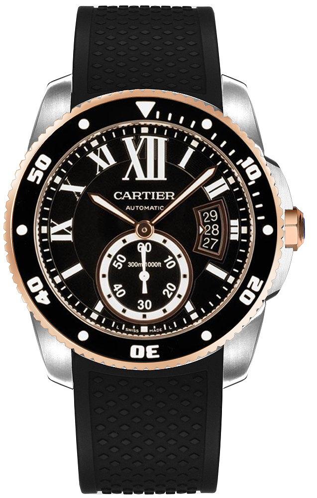 Cartier Calibre De Cartier Diver Self winding Automatic Black Watch W7100055 