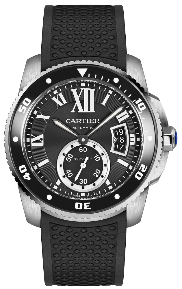 Cartier Calibre De Cartier Diver Self winding Automatic Black Mens Watch W7100056 