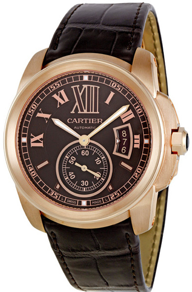Cartier Calibre De Cartier Self winding Automatic Brown Mens Watch W7100007 