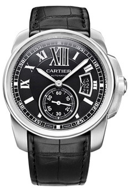 Cartier Calibre De Cartier Self winding Automatic Black Mens Watch W7100014 