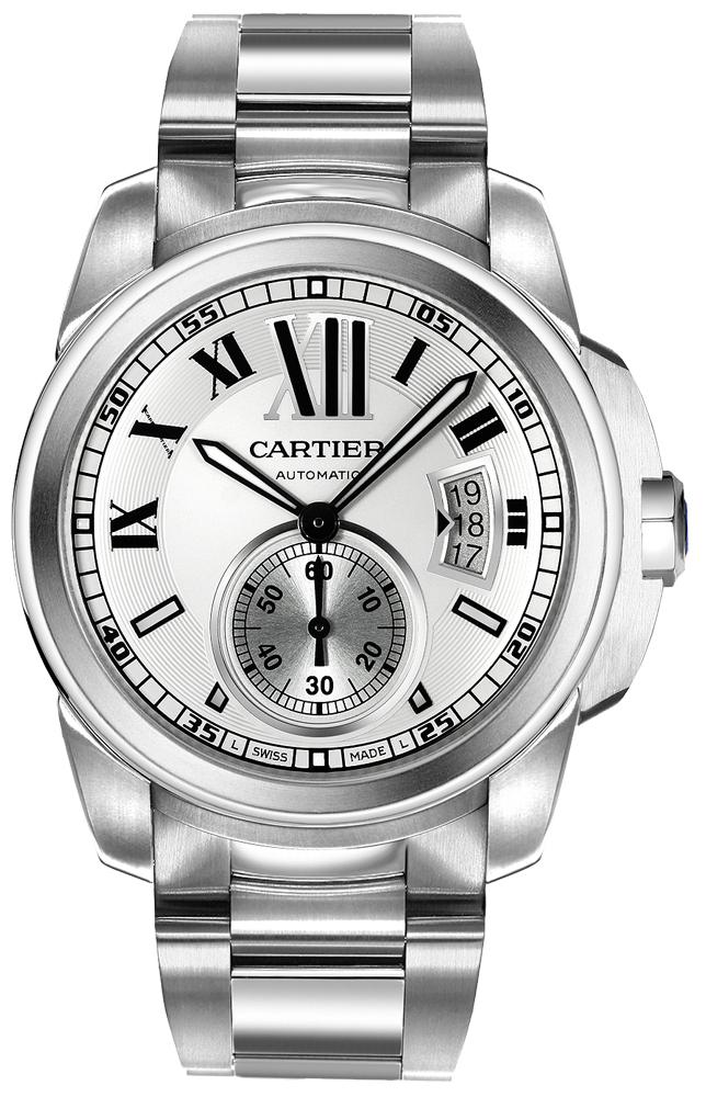 Cartier Calibre De Cartier Self winding Automatic Silver Mens Watch W7100015 