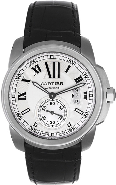 Cartier Calibre De Cartier Self winding Automatic Silver Mens Watch W7100037 