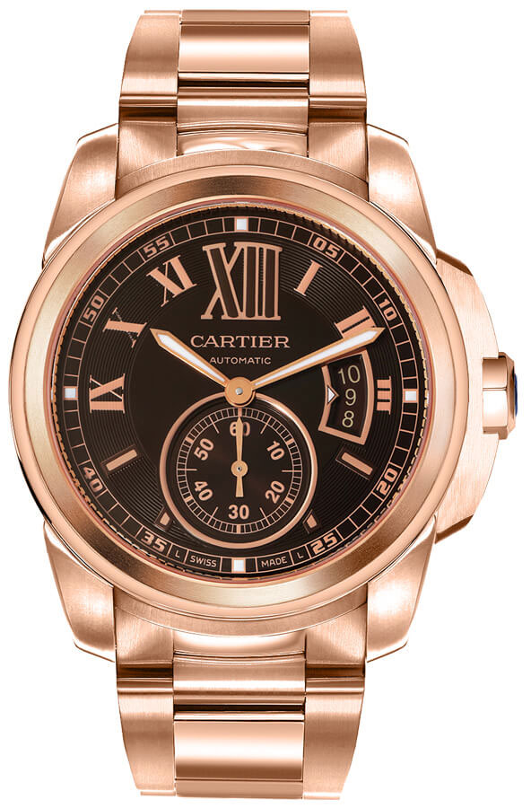 Cartier Calibre De Cartier Self winding Automatic Brown Mens Watch W7100040 