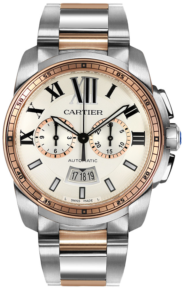 Cartier Calibre De Cartier Self winding Automatic Silver Mens Watch W7100042 