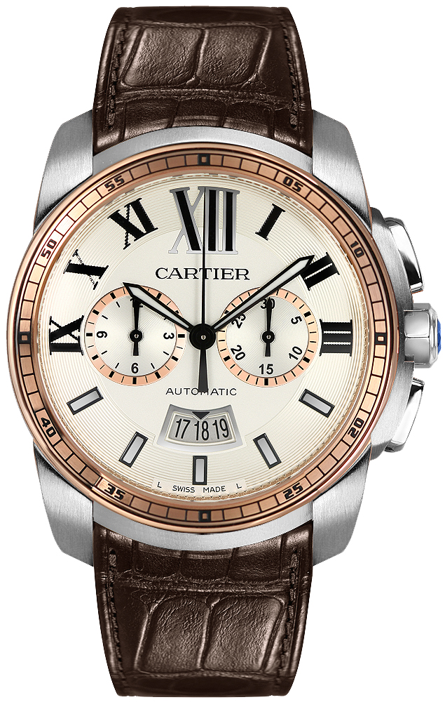 Cartier Calibre De Cartier Self winding Automatic Silver Mens Watch W7100043 