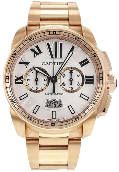 Cartier Calibre De Cartier Self winding Automatic Silver Mens Watch W7100047 