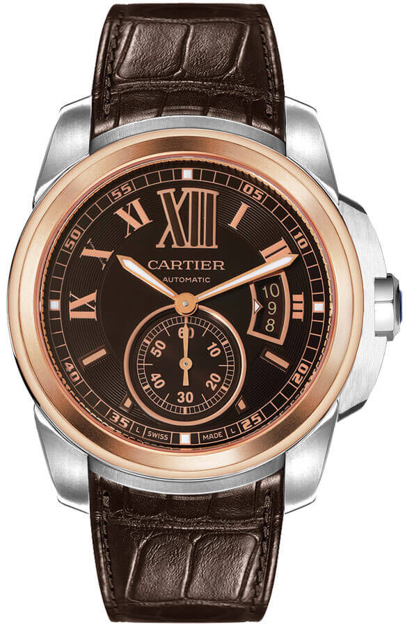 Cartier Calibre De Cartier Self winding Automatic Brown Mens Watch W7100051 