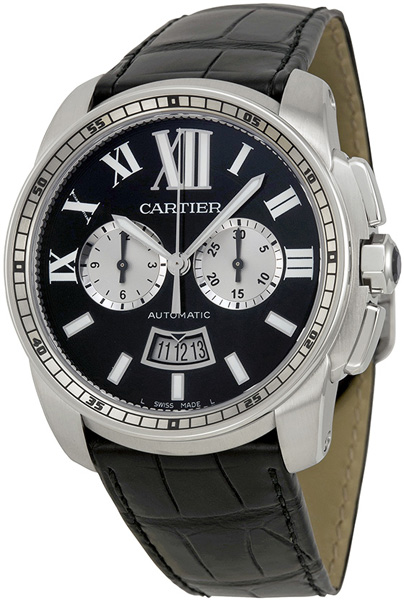 Cartier Calibre De Cartier Self winding Automatic Black Mens Watch W7100060 