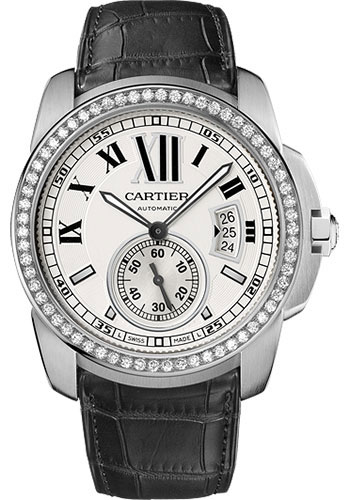 Cartier Calibre De Cartier Self winding Automatic Silver Mens Watch WF100003 