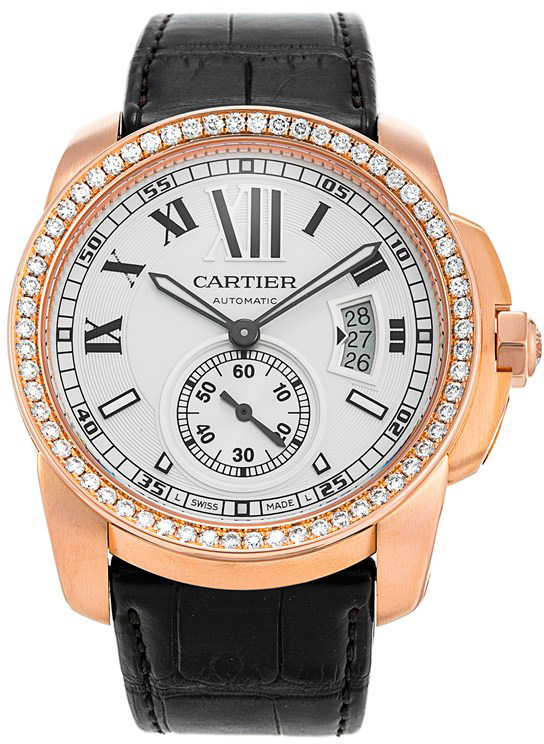 Cartier Calibre De Cartier Self winding Automatic Silver Mens Watch WF100005 
