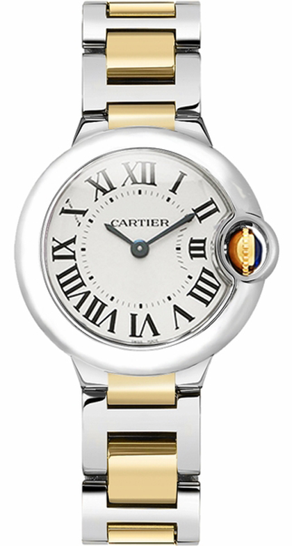 Cartier Ballon Bleu Battery Operated Quartz Silver Ladies Watch W2BB0010 