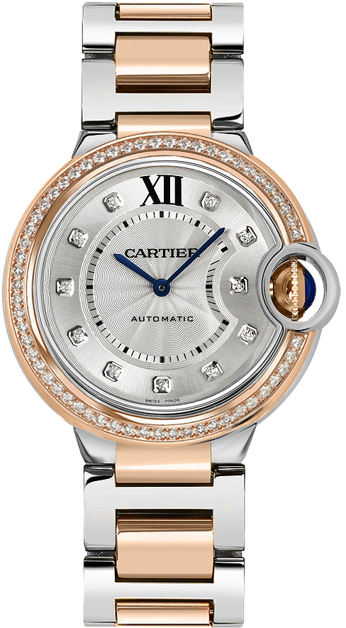 Cartier Ballon Bleu Self winding Automatic Silver Ladies Watch W3BB0004 
