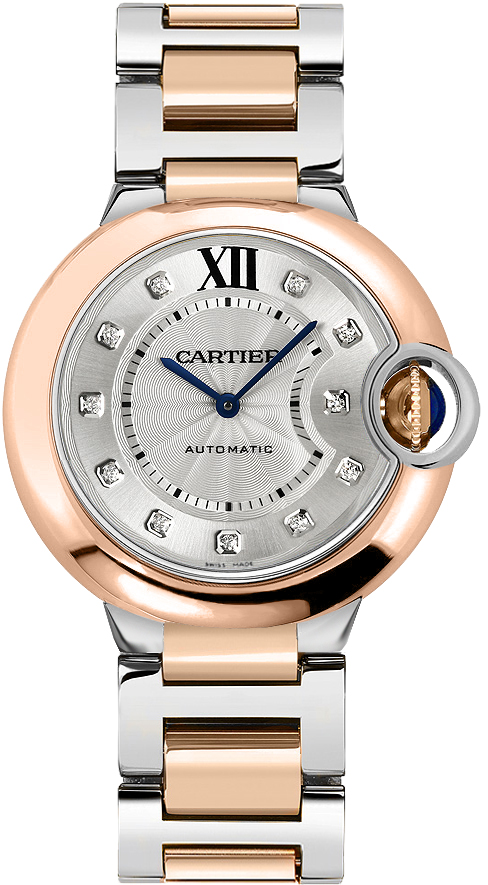 Cartier Ballon Bleu Self winding Automatic Silver Ladies Watch W3BB0007 