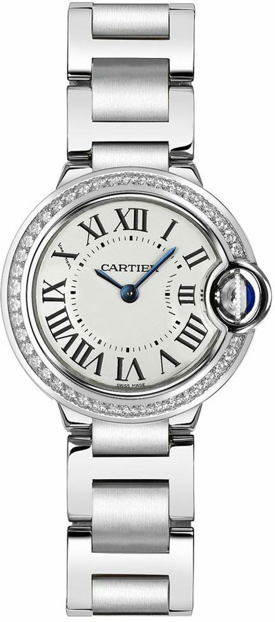 Cartier Ballon Bleu Diamond Steel 28mm Women's Watch W4BB0015 