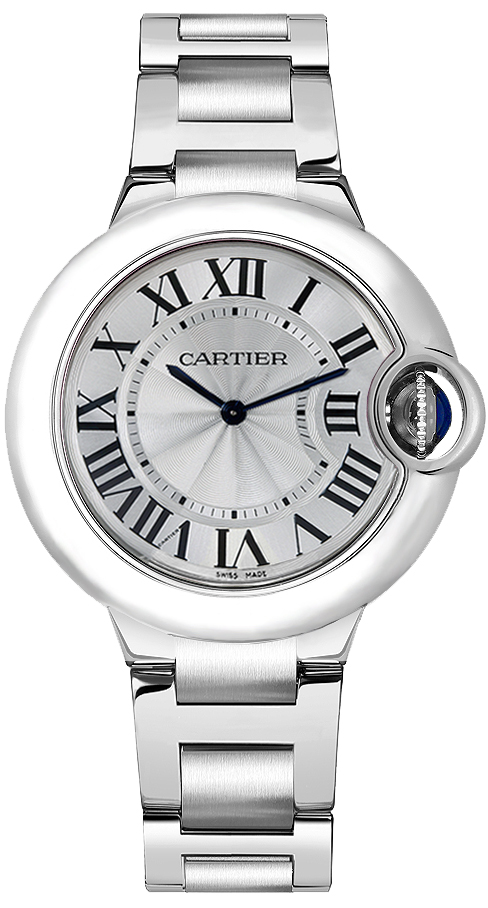 Cartier Ballon Bleu Battery Operated Quartz Silver Ladies Watch W6920084 