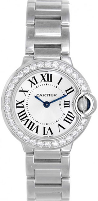 Cartier Ballon Bleu Battery Operated Quartz Silver Ladies Watch WE9003Z3 