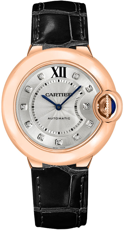 Cartier Ballon Bleu Self winding Automatic Silver Ladies Watch WE902028 
