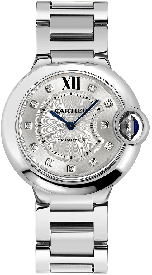 Cartier Ballon Bleu Self winding Automatic Silver Ladies Watch WE902075 