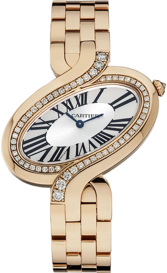 Cartier Delices Battery Operated Quartz Silver Ladies Watch WG800006 