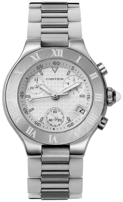 Cartier Must 21 Battery Operated Quartz Silver Ladies Watch W10197U2 